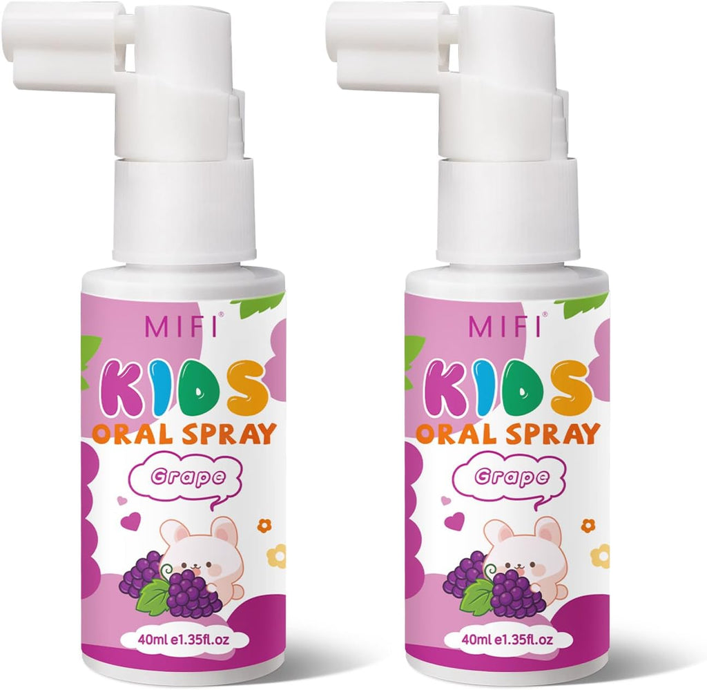 PEGO Kids Oral Spray, Toddler Toothpaste Helper for Fresh Breath,Fruit-Flavored & Portable, for Baby's Daily Oral Care (2Pack, Grape)