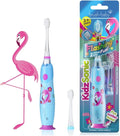 brush-baby - KidzSonic Flamingo Kids Electric Toothbrush for Ages 3+ with Disco LED Lights, Gentle Sonic Vibrations, 2-Minute Smart Timer & 30‑Second Pulse Reminders – AAA Battery Included