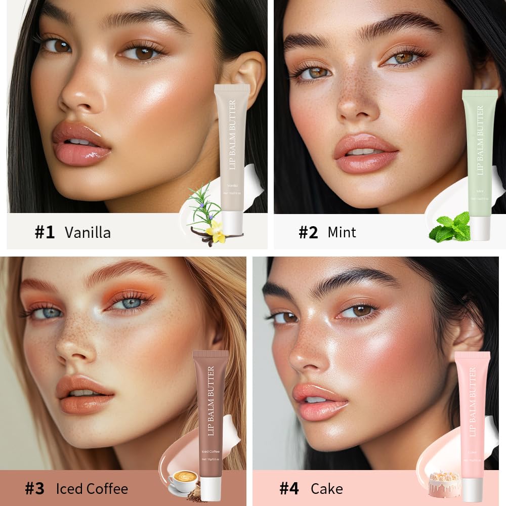 Summer Lip Glossy Butter Lip Balm, Lip Gloss Set, Soothing Lip Skincare, Instant Moisture, Lightweight, Nourish, Hydrate, Moisturizing Tint, Non-Sticky, Long-lasting.