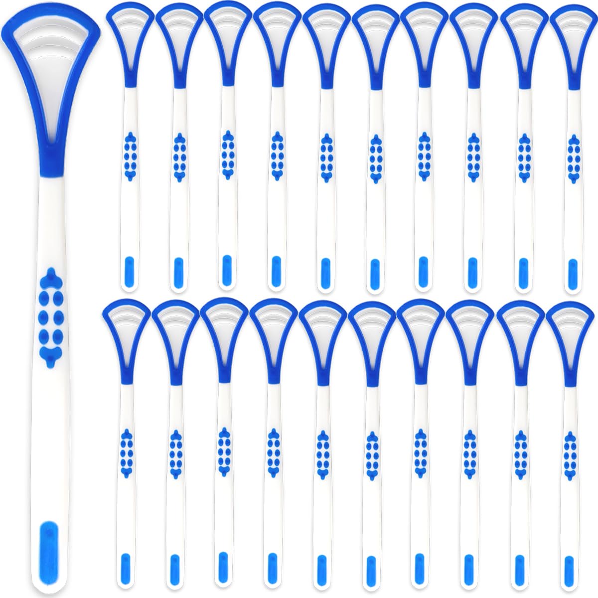 GXXMEI 40PCS Tongue Scraper for Adults, Tongue Scraper Cleaner, Blue Tongue Cleaner, Oral Care Scrapers Kits Plastic Tongue Brush for Reducing Bad Breath Adults Kids Healthy Oral Care Tools Easy to Us