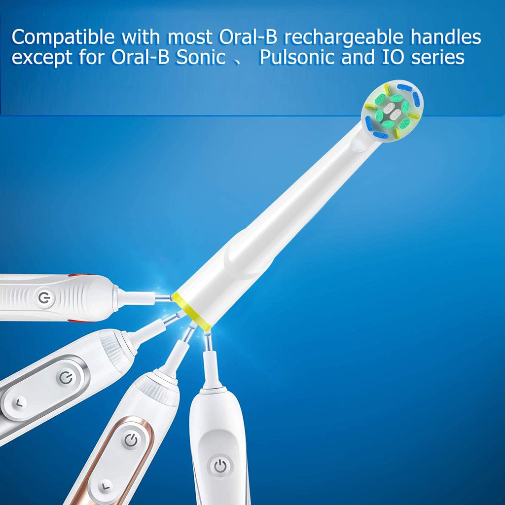Replacement Heads Compatible with Oral b Braun, 16 Pcs Electric Toothbrush Heads for Oral-b Floss Pro 1000 Smart Genius x White