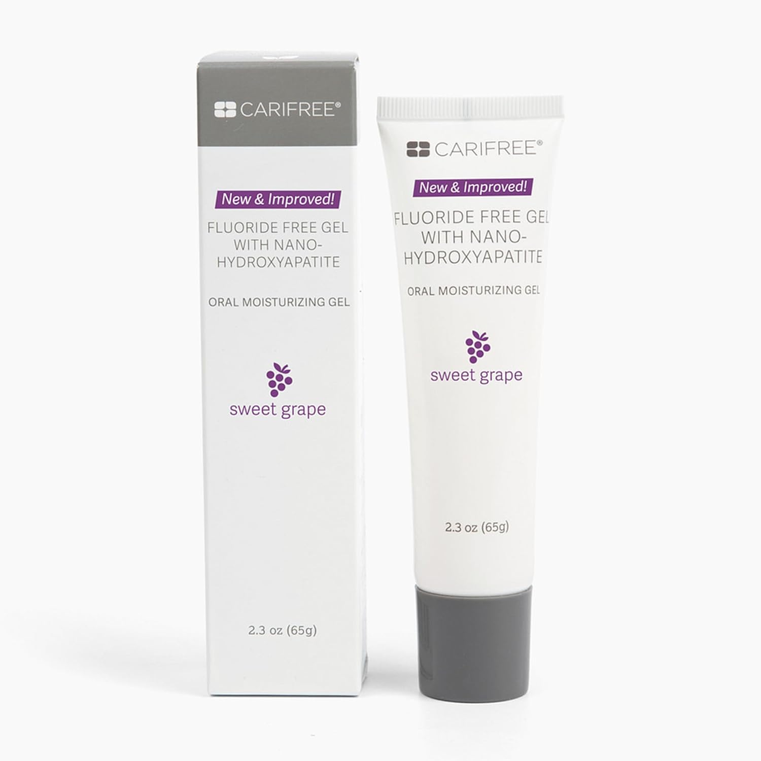 CariFree Fluoride Free Gel, Sweet Grape Flavor, Nano Hydroxyapatite Toothpaste, Neutralizes pH, Freshens Breath & Moistens Mouth, Dentist Recommended for Oral Care (2.3 Ounce (Pack of 2), Sweet Grape)