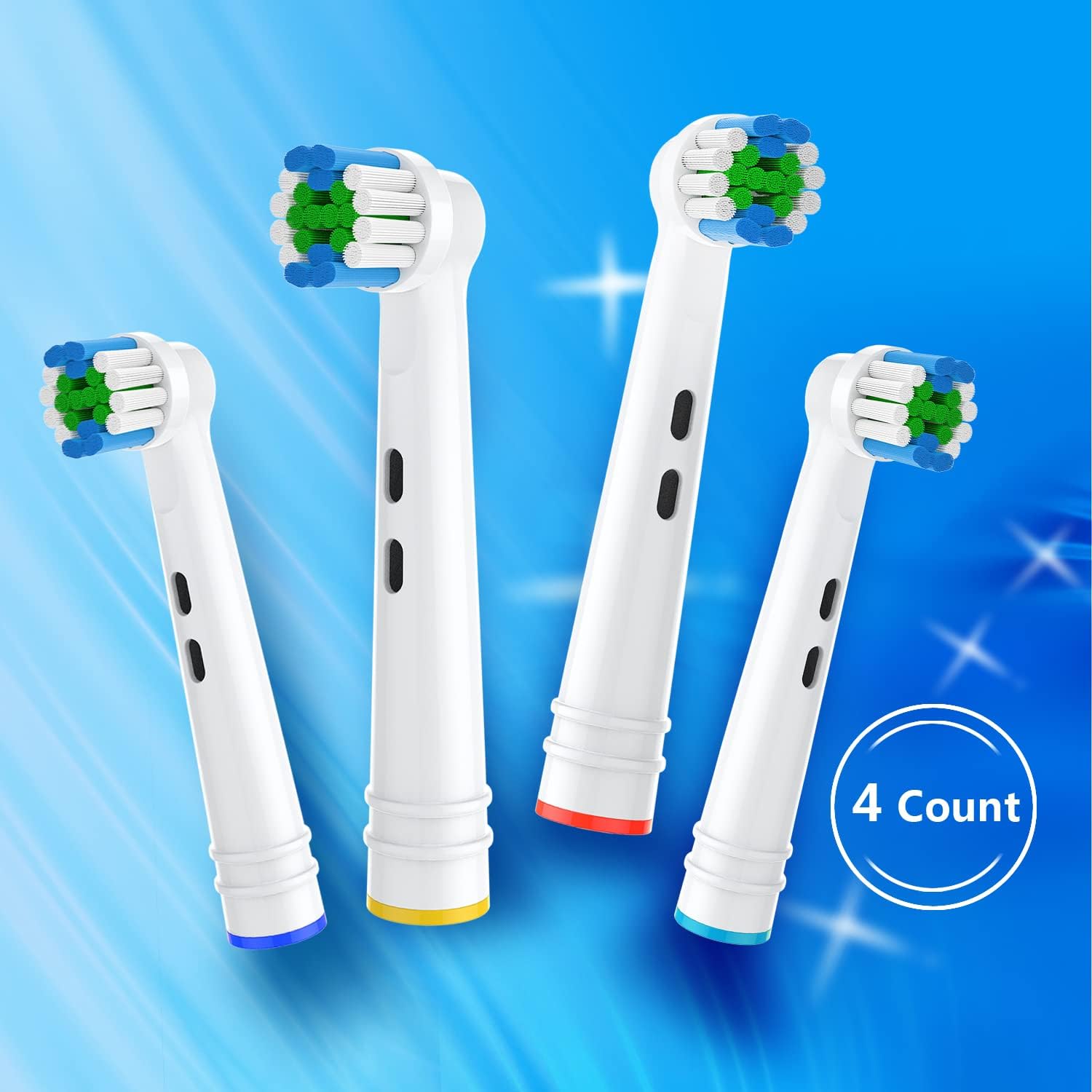 Replacement Toothbrush Heads Compatible with Oral B Electric Toothbrushes, 4 Count, Small Round Head for Pro Series, Refills for Braun Model 3756 3757 3744 3765 4729 4731
