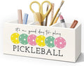 Pickleball Gifts Wooden Pen Pencil Holder for Desk Accessories, Pickle Ball Gifts, Gift for Pickleball Lovers Women Wood Makeup Brush Toothbrush Holder Organizer for Vanity Bathroom