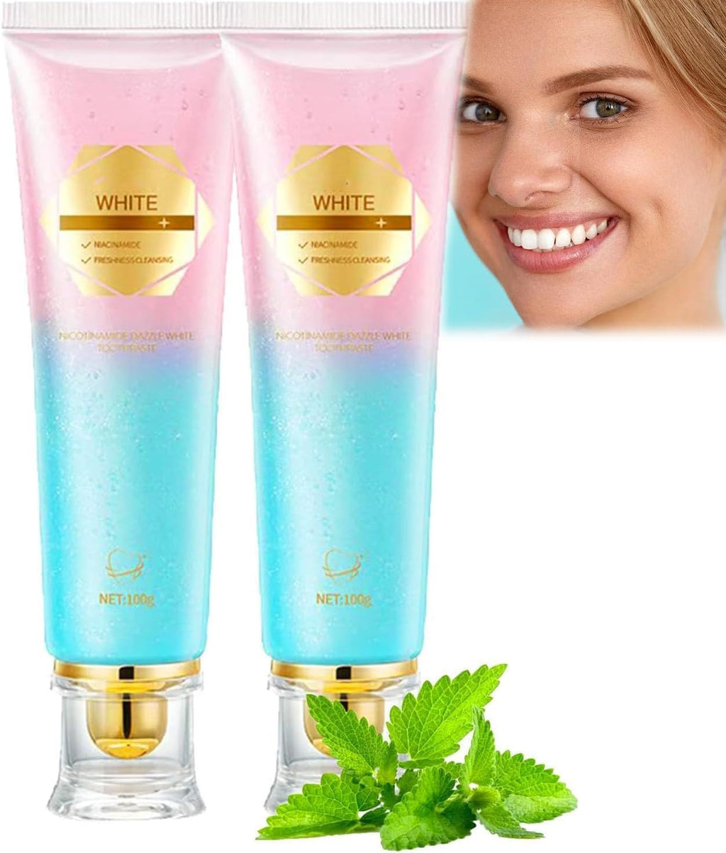Niacinamide Whitening Toothpaste, Easilyous Radiant Whitening Toothpaste,Fresh Breath,Remove Tooth Stains, 2 Pack