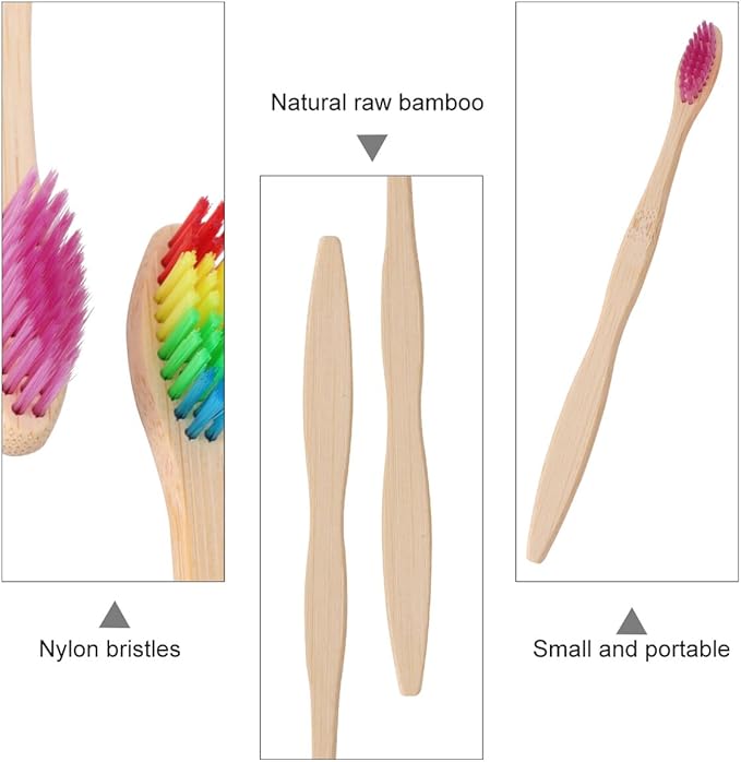 10 Pcs Fiber Toothbrushes Soft Bristles Eco-Friendly Personal Care Bulk for Adults Travel Portable Oral Hygiene