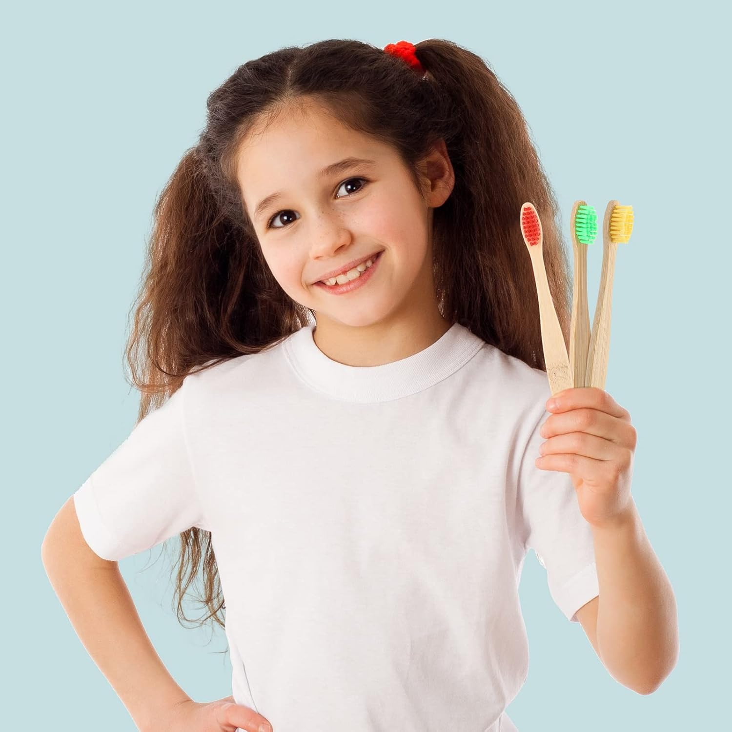 20 Pieces Kids Bamboo Soft Bristles Toothbrushes Toddler Toothbrush Manual Travel Toothbrushes for Kids Children Home School Travel Teeth Oral Dental Care, 5.7 Inch, Individually Wrapped