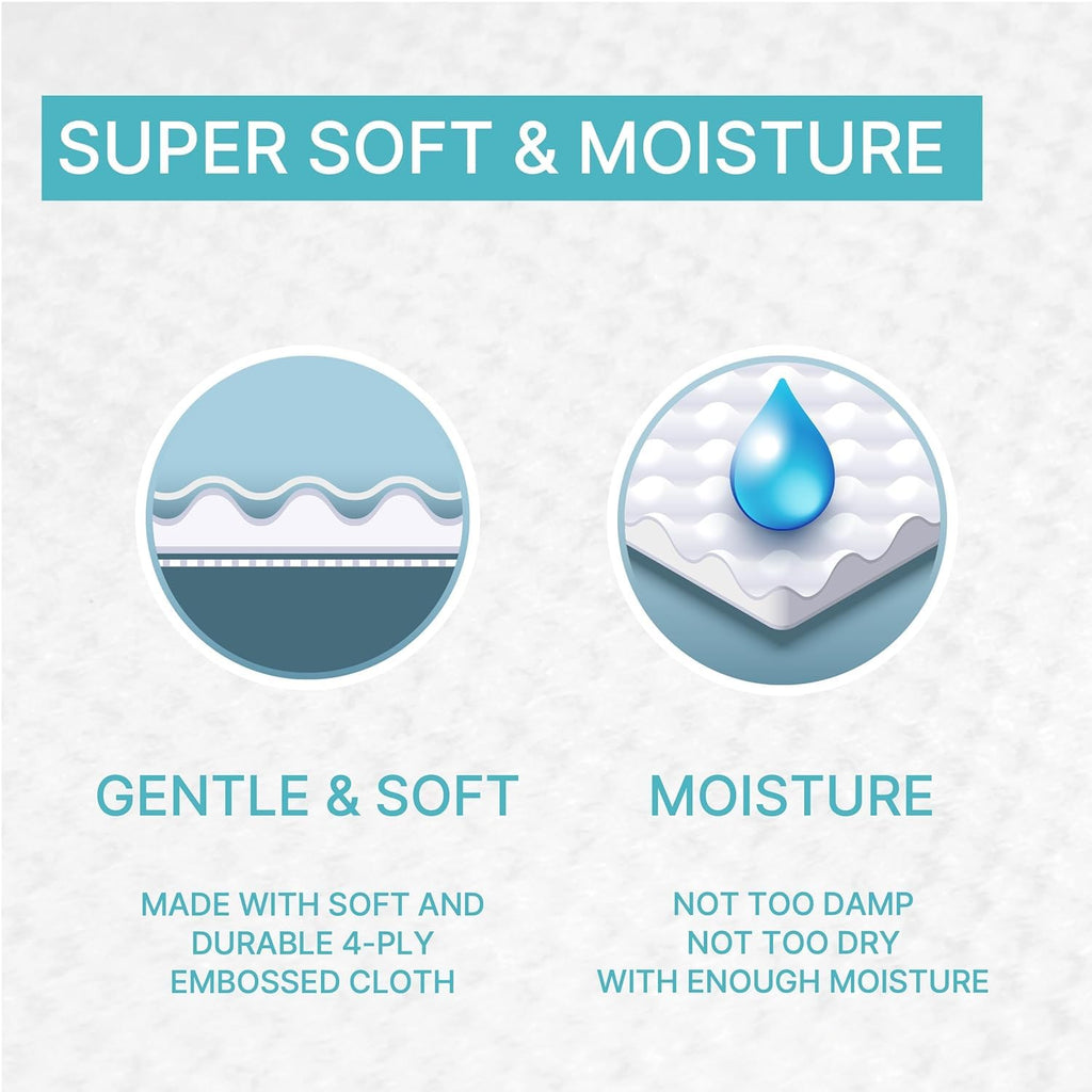 BEBESUP Korea's #1 Light Baby Wipes - Hypoallergenic, Water-Based, Unscented, Alcohol & Paraben-Free – 50 GSM for sensitive skin Flip-Top Plant Based Baby Wipes (1 Pack)