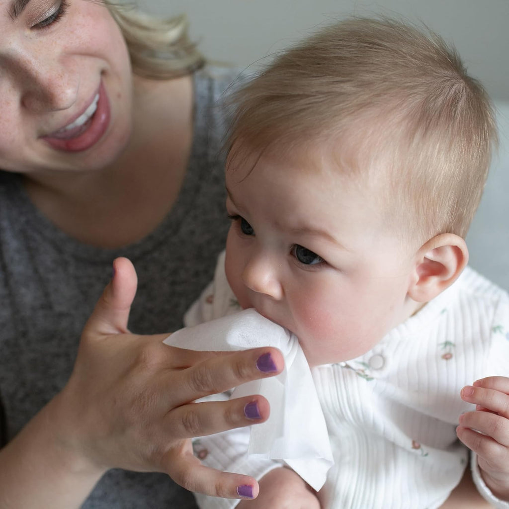 Dr. Brown's Tooth and Gum Healthy Wipes, Fluoride-Free Oral Care for Babies, Grape Flavor, 30 count, 1-Pack (Packaging May Vary)