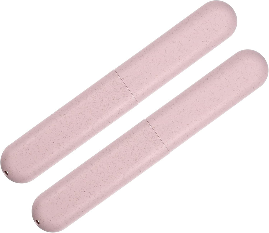 VOCOSTE 2pcs, Traveling Toothbrush Holders Case, PP Toothbrush Case for Travel Business, Pink, 8.07''x1.22''x0.83''