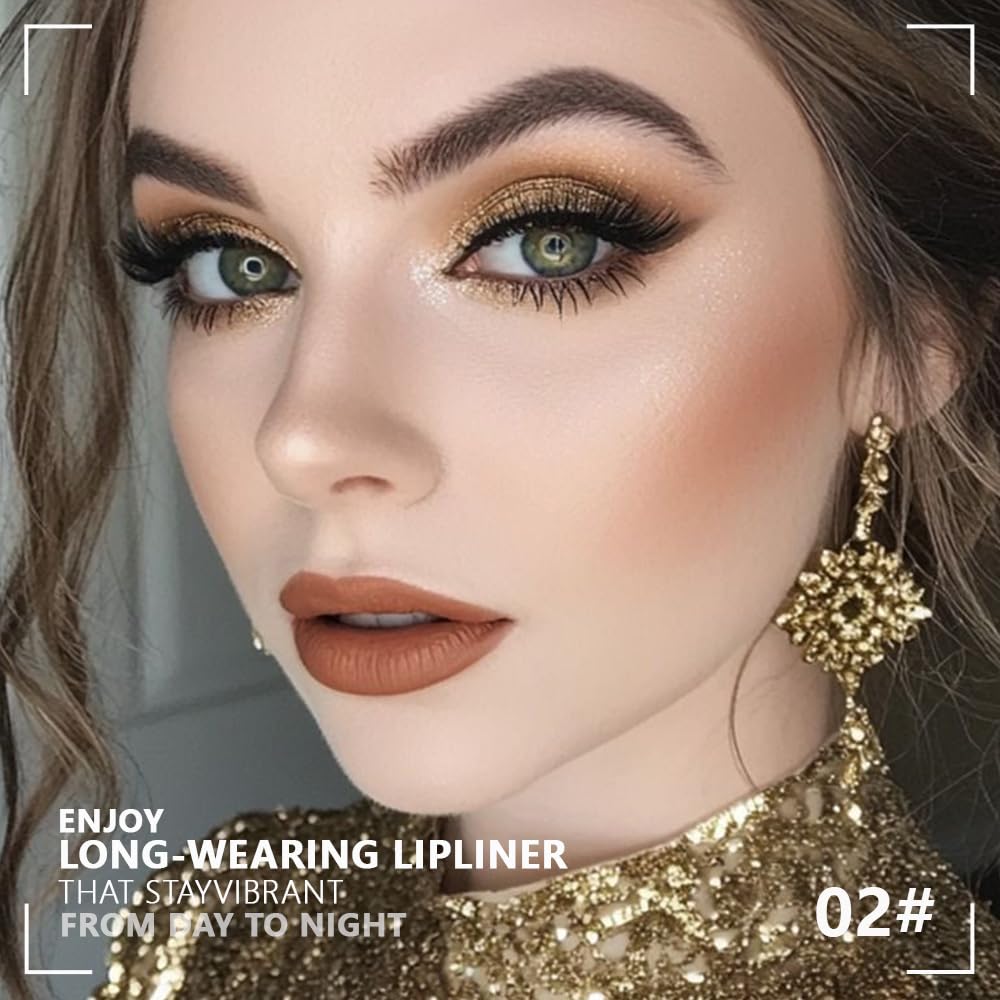 Matte Calligraphy Liquid Lip Liner Lipstick Pencil, Nude Rose Long-Lasting Transfer-Proof Lip Stain, Lightweight Lipstick, Sheer Buildable Color, Fades to a Natural Wash of Colors