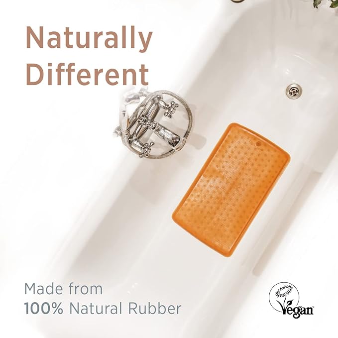 HEVEA Baby & Toddler Bath Mat - 100% Natural Rubber Non Slip Bathtub Mat for Baby - Upcycled, Danish Design - Safe & Sustainable Bathroom Essential (Sand)