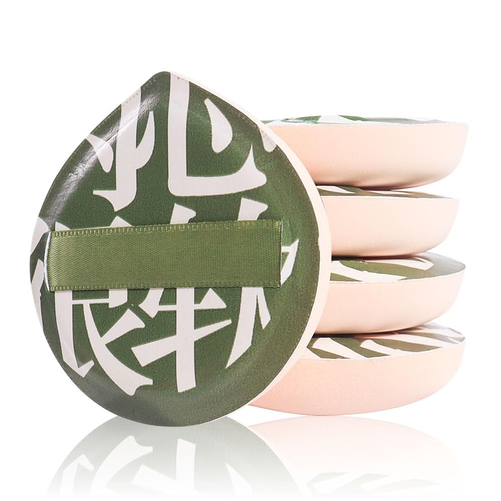 Makeup Sponge for Foundation Concealer and Powder,Latex Free Blender Sponge for Natural and Easy Makeup Soft Long Lasting Beginner-friendly,Travel Size Beauty Makeup Tools (Green XL 5 Pcs)