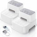 2-Step Stool for Kids - Toddler Anti-Slip Step Stool for Bathroom Sink/Toilet Potty Training/Kitchen Counter, 10" Height, 220 lbs Capacity, Durable & Stable (2Packs White)