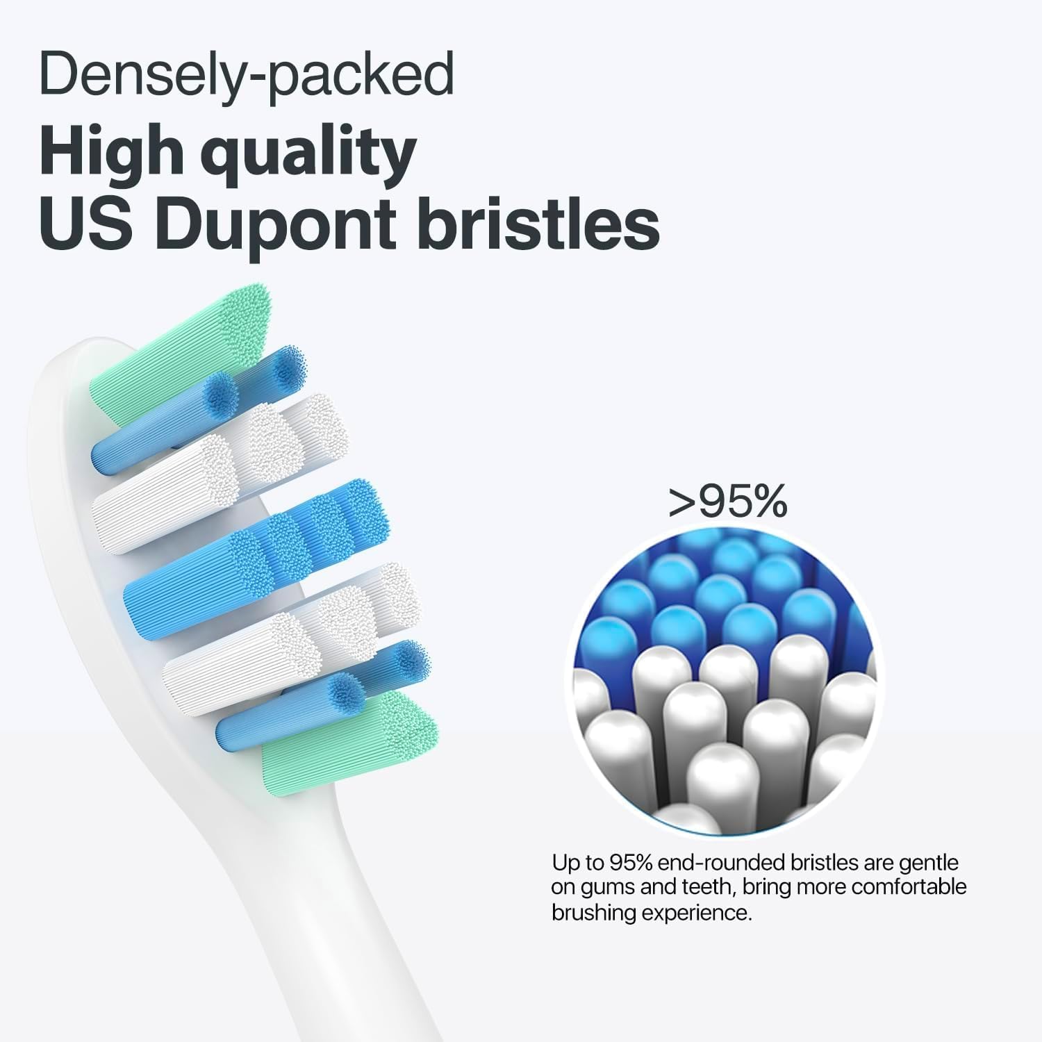 Electric Toothbrush Heads for Philips Sonicare Replacement Heads C1,C2,Replacement Brush Head Compatible with Phillips Sonicare Electric Toothbrushes, for Philips Sonic Care Brush,8 Pcs,4W+4B