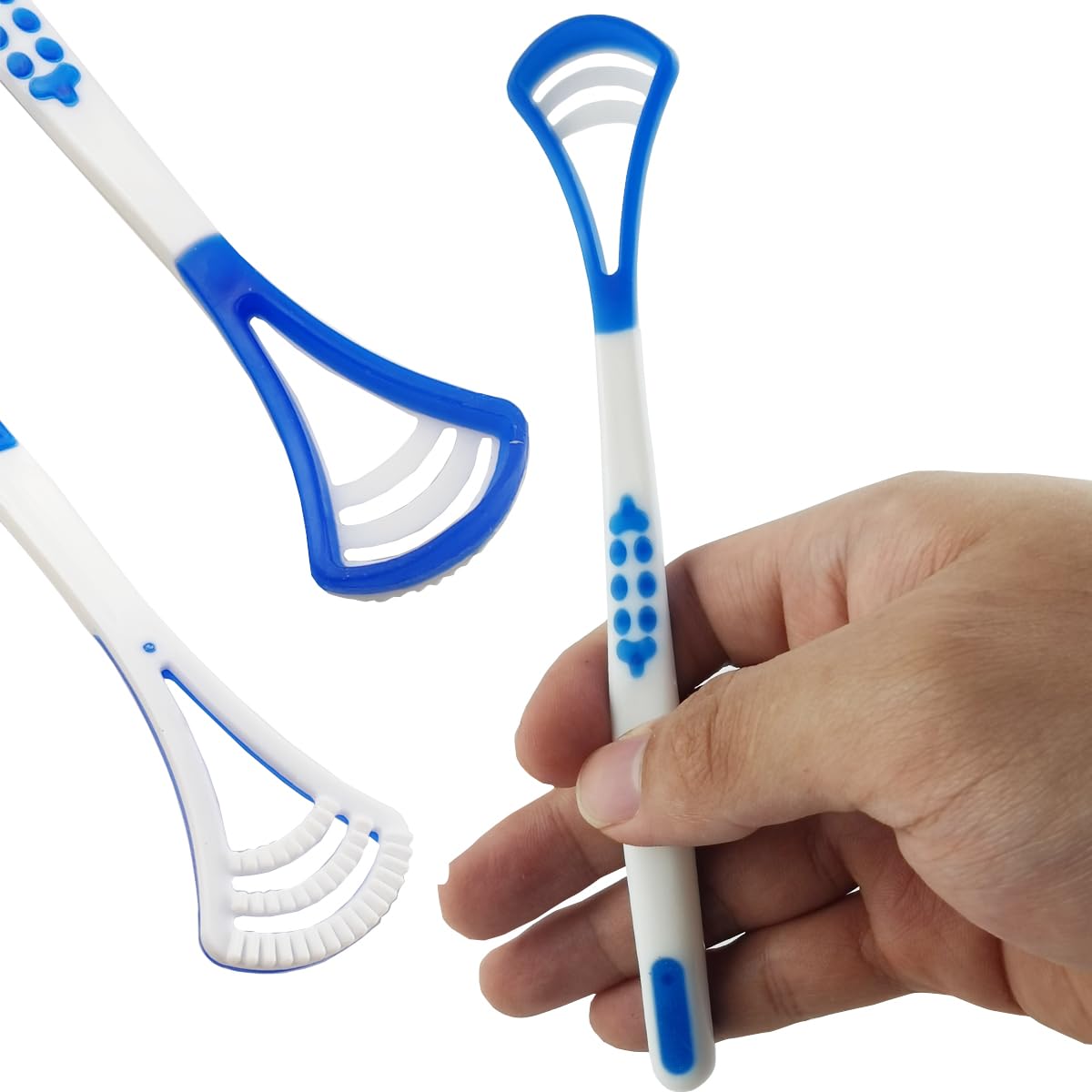 GXXMEI 40PCS Tongue Scraper for Adults, Tongue Scraper Cleaner, Blue Tongue Cleaner, Oral Care Scrapers Kits Plastic Tongue Brush for Reducing Bad Breath Adults Kids Healthy Oral Care Tools Easy to Us
