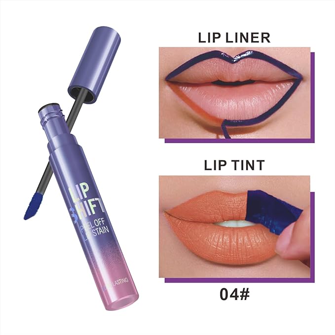 3 Colors Lip Stain Peel Off, Peel off Lip stain, Lip Tint Stain, Peel off Lip Liner Stain, Lip Stain Peel off Tint Tattoo Color Waterproof Long-Lasting, No Smudging（3PCS）