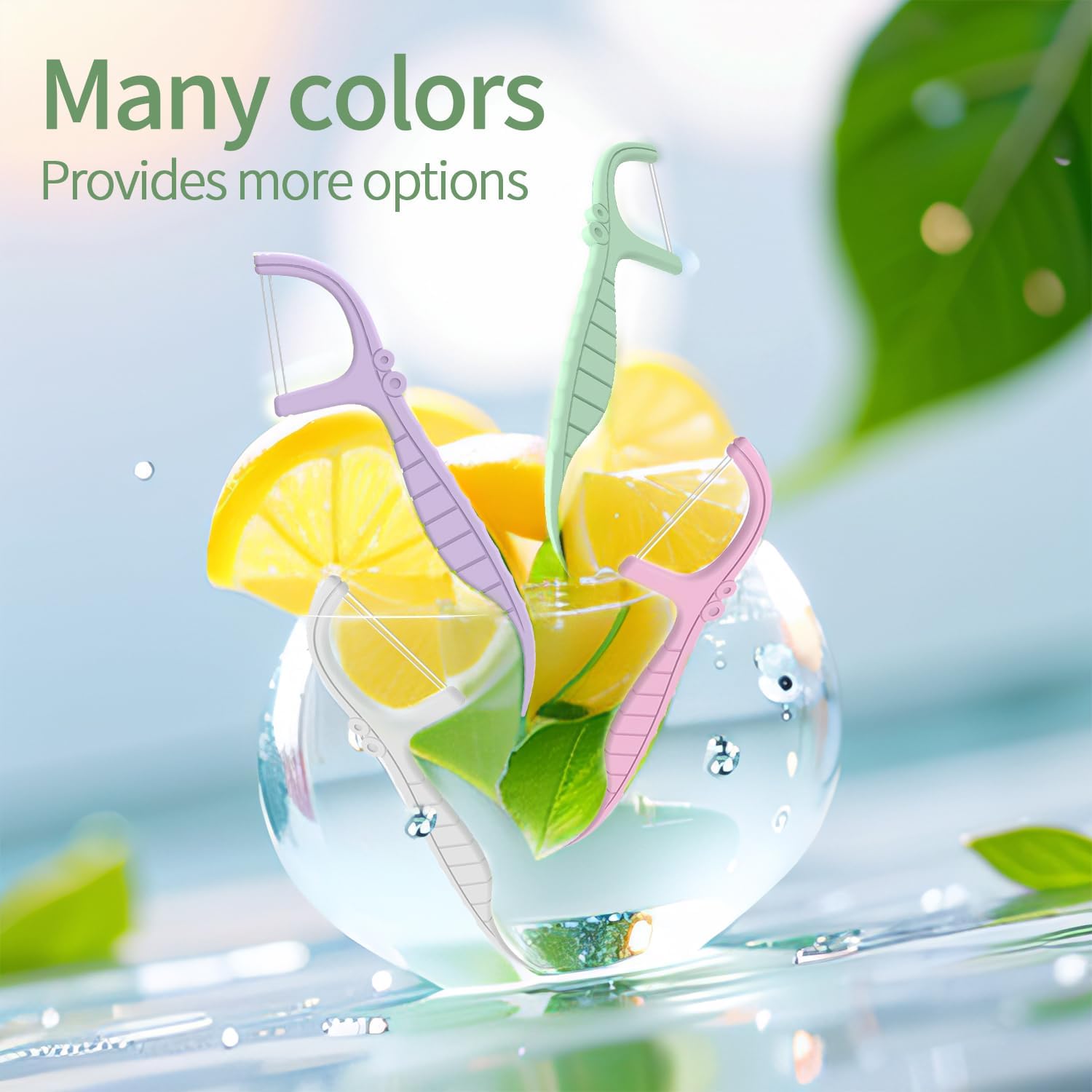 Generic Floss Dental Picks Travel Case 2 Box，104 Double Line Flosser Included-Mint-Flavored-Bilateral Storage Dental Floss Sticks and Toothpick Container,Oral Hygiene Essential., Purple