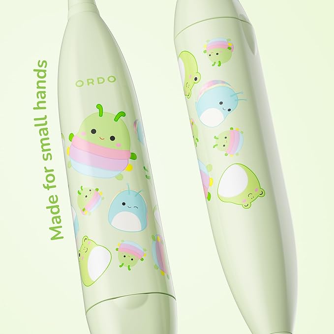 ORDO Squishmallows Toothbrush, Sonic Battery Toothbrushes for Kids, Soft Bristles, Extra Brush Head Inc, Gift for Kids Aged 4 Years and Up, Battery Included, Rutabaga