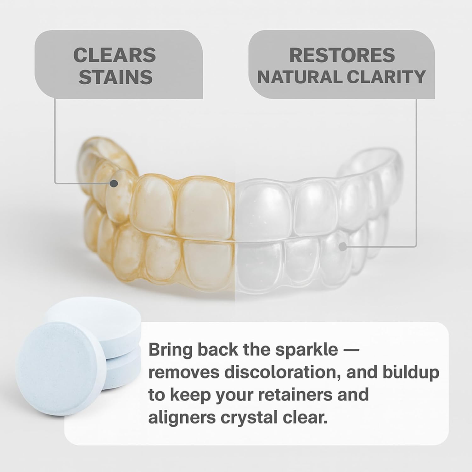 120 Count Retainer Cleaner Tablets for Aligner, Mouth Guard, Night Guard and More. Cleaning Tablets for Ultrasonic Cleaners - Fresh in 3 Minutes - 4 Month Supply - Mint