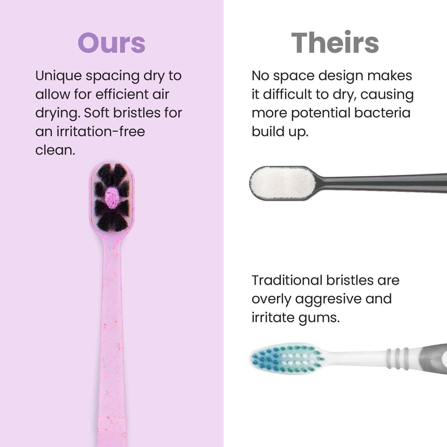 Lindo EcoCare Polishing Toothbrush - Charcoal Infused Bristles & Biodegradable Handle, for Sensitive Gums and Teeth, 12000+ Ultra Fine Charcoal Infused Bristles, Soft and Gentle, Pack of 4 (Pink)