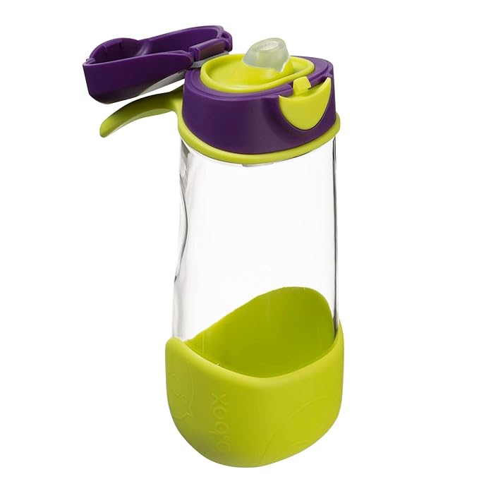 b.box 15 oz Sport Spout Kids Water Bottle for School, Sports, Travel, Daycare. Leakproof, Spill Proof, Dishwasher Safe. Easy Grip Triangle Shape, Durable Tritan Material. BPA Free.