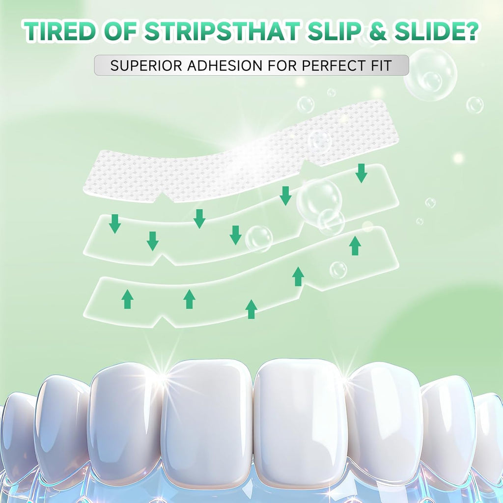 Teeth Whitening Strips for Sensitive, 42 Strips Whitener Safe Whitestrip, Deep Stains Removal Tooth Whitening, Enamel Safe Non-Slip Dry Strip Technology for Whiter Teeth,Coconut
