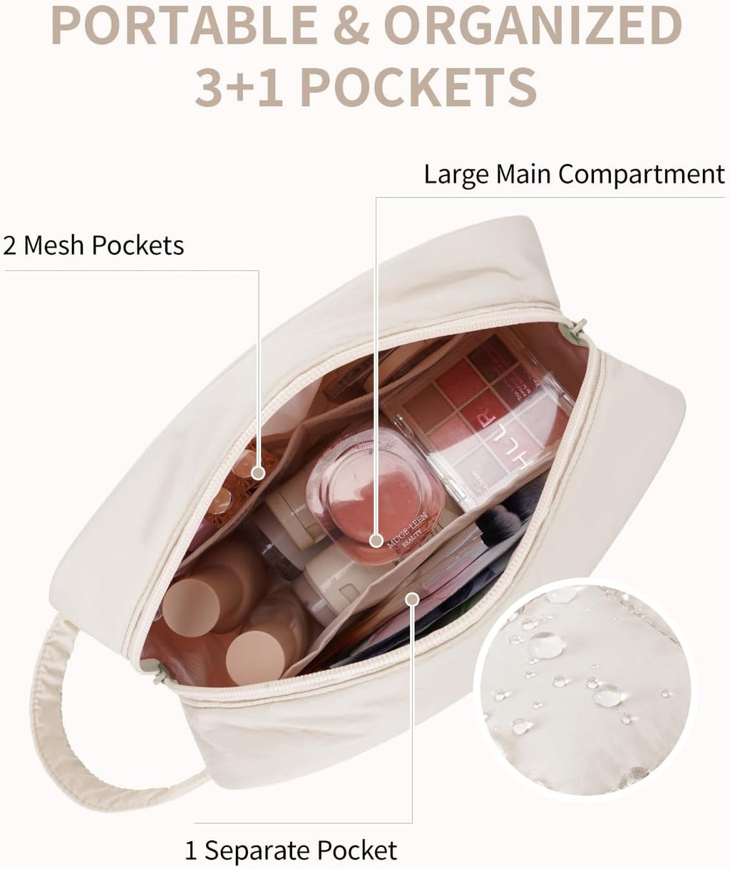 Narwey Puffy Travel Toiletry Bag for Traveling Women Girl, Travel Bag for Toiletries, Cute Travel Makeup Bag Organizer, Quilted Cosmetic Bag Make Up Skincare Medicine Bags