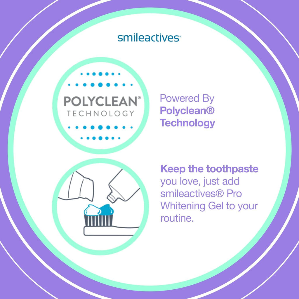 Smileactives Teeth Whitening Kit, Complete at Home Teeth Whitening Treatment, Travel Size Tooth Whitening, Stain Remover for White Teeth, Contains Clinical-Grade Hydrogen Peroxide, 60 Day Kit