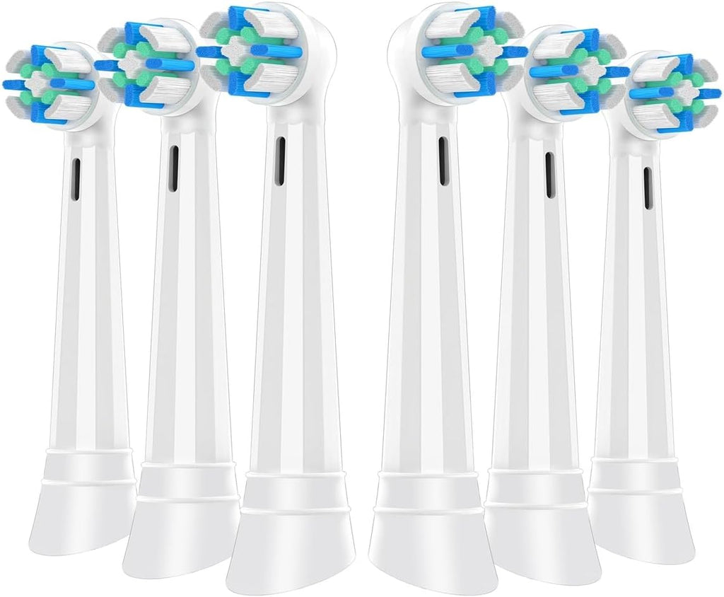 6 Count IO Replacement Heads Compatible with Oral B IO 2/3/4/5/6/7/8/9/10 Series Electric Toothbrushes, Medium Softness Brush Heads Compatible with Oral B iO for Teeth and Gums Care (White)