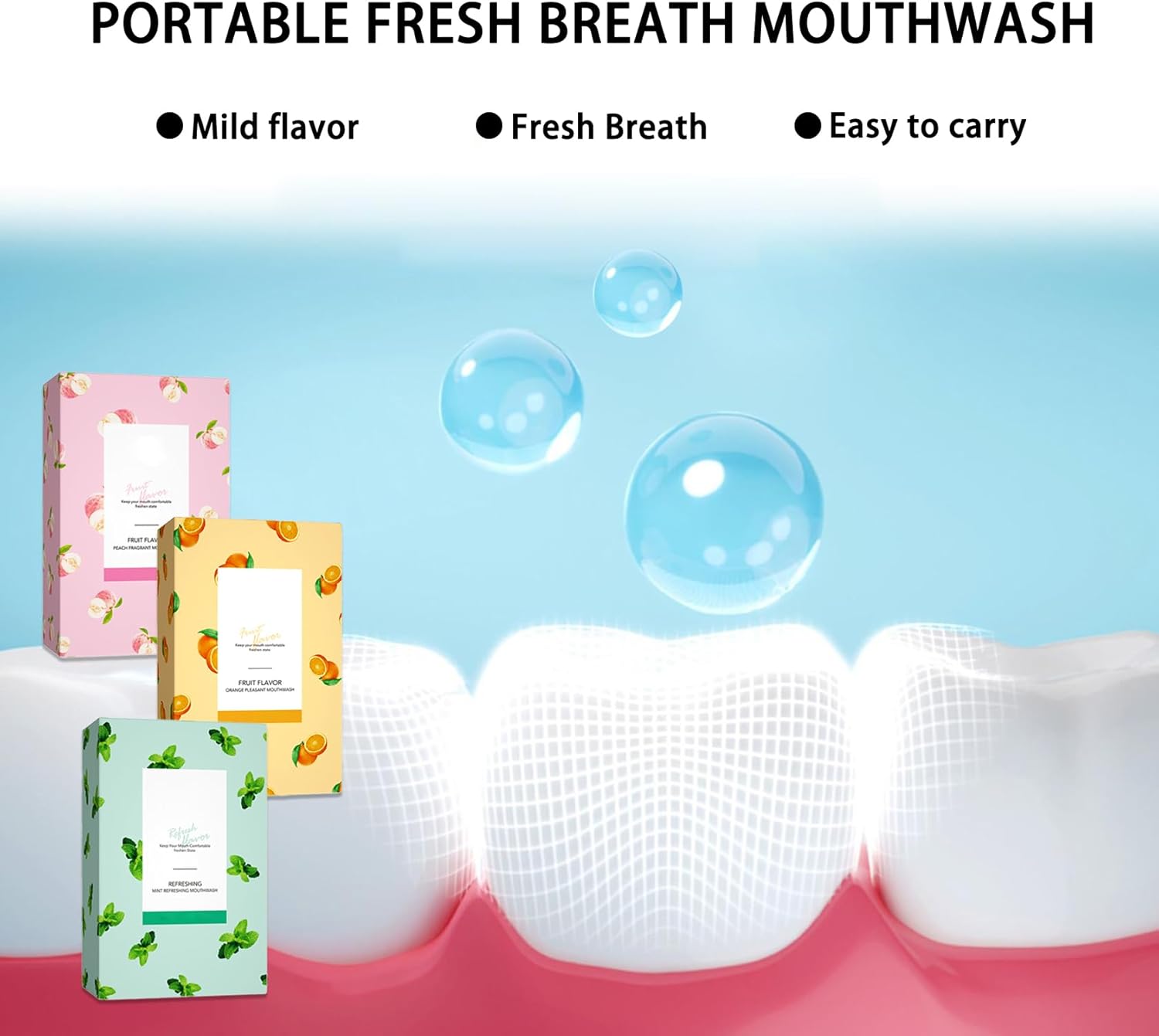 60PCS Travel Size Mouthwash,Portable Mini Mouthwash,Long-Lasting Freshness Travel Mouth Wash for Oral Care A30