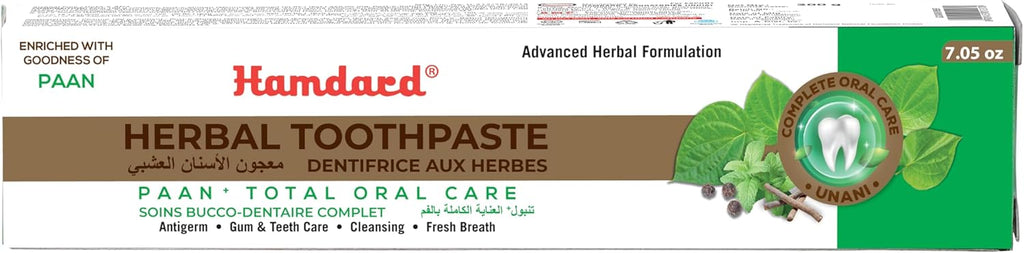 Hamdard Paan Total Oral Care Toothpaste – 200g / 7.05Oz | Herbal Ayurvedic Toothpaste with Paan Flavor | Fluoride-Free | Gum Care, Fresh Breath & Natural Oral Hygiene
