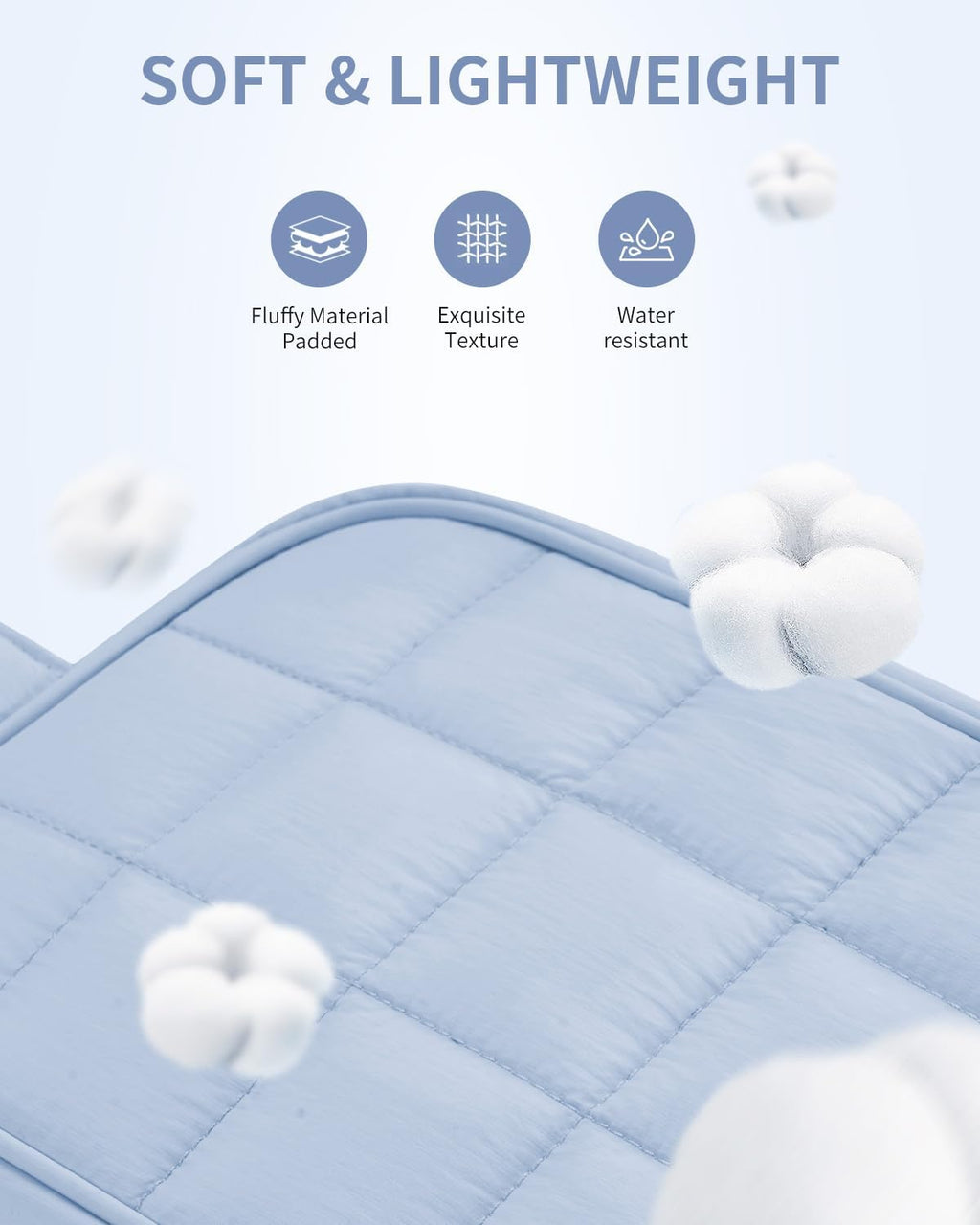 Narwey Puffy Travel Toiletry Bag for Traveling Women Girl, Travel Bag for Toiletries, Cute Travel Makeup Bag Organizer, Quilted Cosmetic Bag Make Up Skincare Medicine Bags