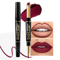 Kaely 2-in-1 Dark Plum Wine Red Lip Liner & Lipstick Set Kit for Women, Matte Lips Kit with Lip Liner Lip Stains Long Lasting Waterproof 24 Hour Lipstick and Lip Liners Combo Lipliners Pencil 06