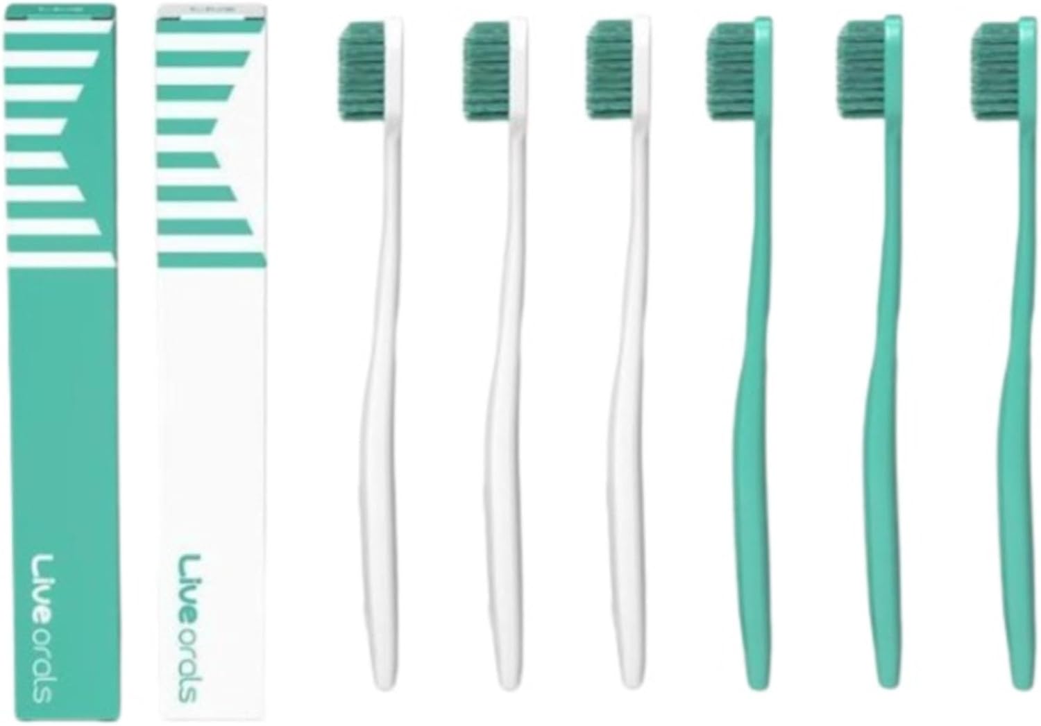 V-Cut Orthodontic Toothbrush (Mint 3 Units + White 3 Units) - Compact Head for Braces, Ergonomic Handle, Deep Cleaning, Gentle Bristles for Brackets and Wires