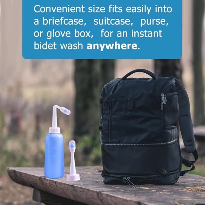 Peri Bottle - Postpartum and Perineal Care - 2 in 1 Portable Bidet - Portable Travel Bidet Sprayer for Women or Men- Handheld Jet Spray Bottle for Toilet (500ML, Blue)