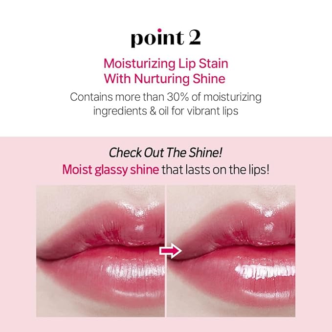 ETUDE Glow Fixing Tint #5 Mauvement | Non-sticky Glossy Shine Lip stain | Fills up with comfortable moisture | Tinting for dry lips, Korean makeup, Kbeauty