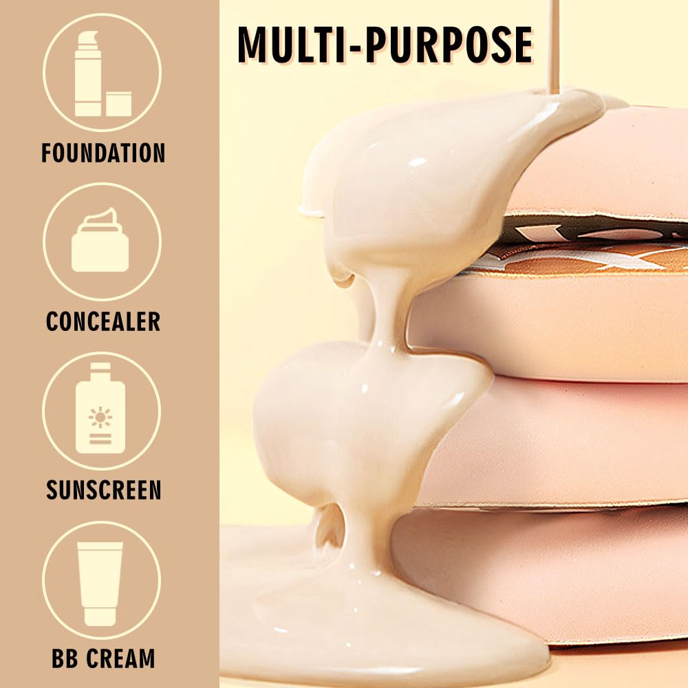 Makeup Sponge for Foundation Concealer and Powder,Latex Free Blender Sponge for Natural and Easy Makeup Soft Long Lasting Beginner-friendly,Travel Size Beauty Makeup Tools (Brown XL 5 Pcs)