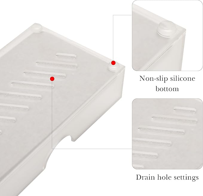 Electric Toothbrush Holder with Diatomite Drying Stone, Bathroom Drawer Organizer with Drainage Hole for Toothbrush Tray, Acrylic Drawer Organizer Bins for Toothbrush, Toothpaste (Frosted Large)