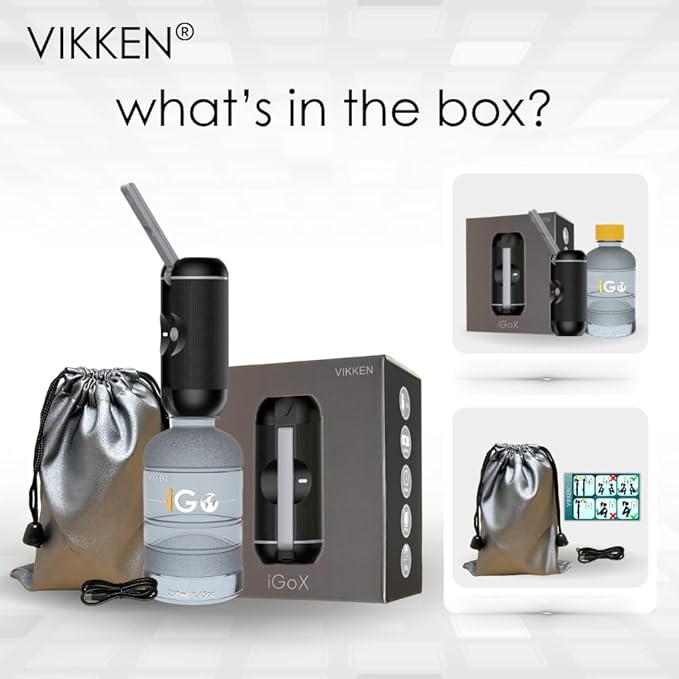 VIKKEN® 250ml iGo X Portable Travel Bidet USB-Type C Rechargeable Electric Mobile Handheld Ultra Strong Water Spray Personal Hygiene Self Care for Women & Men