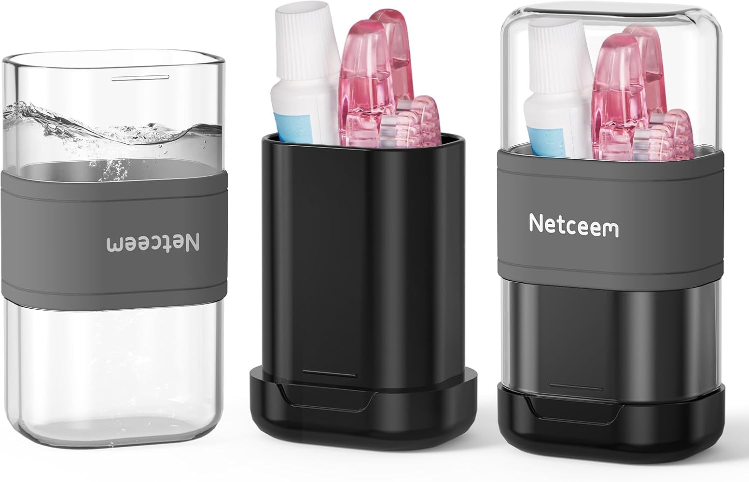 Toothbrush Travel Case Kit,Portable Folding Tooth Brush Holder and Toothpaste Cover Container with Mouthwash Cup, Oral Clean Tools Organizer for Traveling, Bathroom, Camping, Business Trip(1Pack）