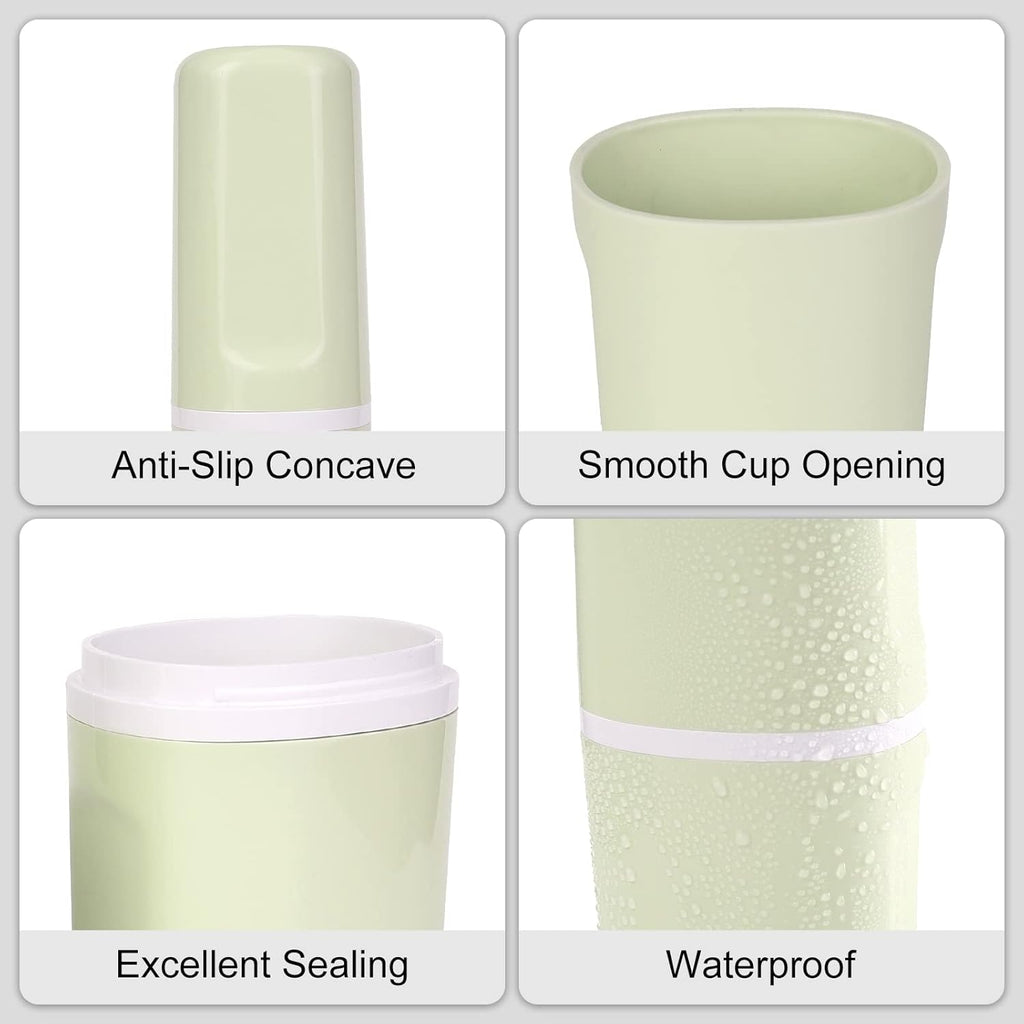 Surblue Travel Toothbrush Case Detachable Toothbrush Holder with Cover Portable Toothbrush Container for Vacation Camping Dorm Bathroom,Green