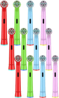 Kids Toothbrush Heads Compatible with Oral B - Electric Toothbrushes, Replacement Brush Heads with Protective Caps, 4/8/12/16 Pack (12)