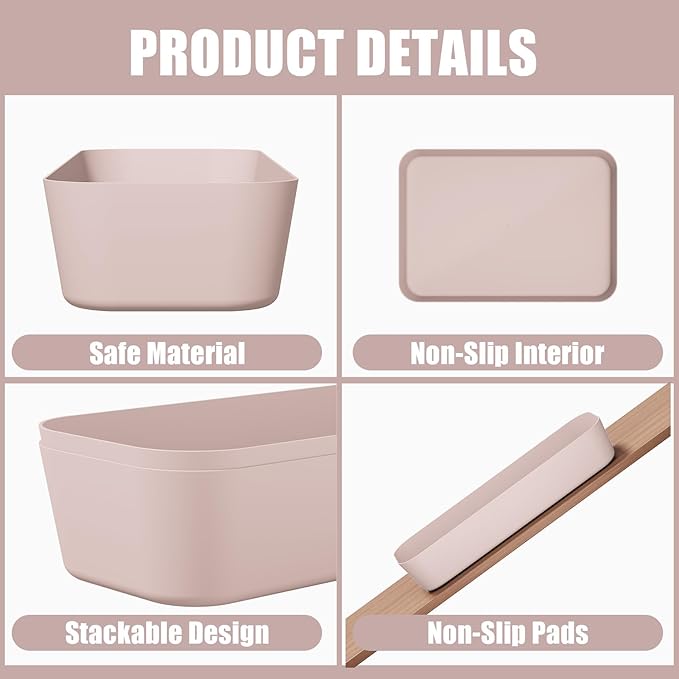 Plastic Drawer Organizers, 28 PCS Drawer Organizer Bins, Bathroom and Vanity Organizer Plastic Tray, Makeup organizer and storage for Makeup, Bedroom, Kitchen Gadgets Utensils and Office