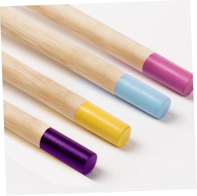 6PCS Natural Handle Toothbrush for Soft Bristles Ergonomic Anti-Slip Design Colorful Eco-Friendly Toothbrushes for Oral Care