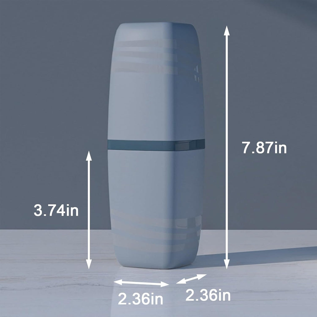 2PCS Blue Toothbrush Travel Case，Portable Multifunctional Toothbrush Holder，Travel Toothbrush Holder with Cover for Trip/Bathroom/Camping