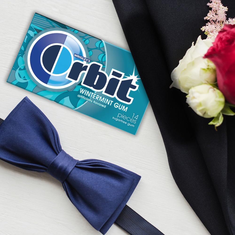 ORBIT Gum Wintermint Sugar-Free Chewing Gum, 12 Packs Bulk, 14 Pieces Each (168 Total)