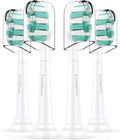 FutulkyUS Toothbrush Replacement Brush Heads for Philips Sonicare, Electric Sonic Tooth Refill Click-on Head 4100 Plaque Control, 4 Pack, White