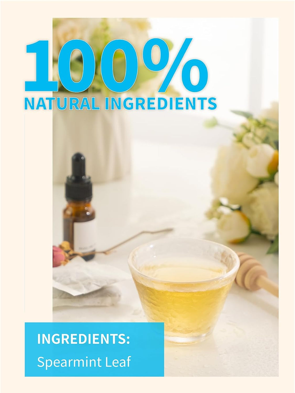 TeeLux Spearmint Tea Bags, Natural Spearmint Leaf Herbal Tea, Refreshing & Smooth Mint Tea, Caffeine Free, 100 Count