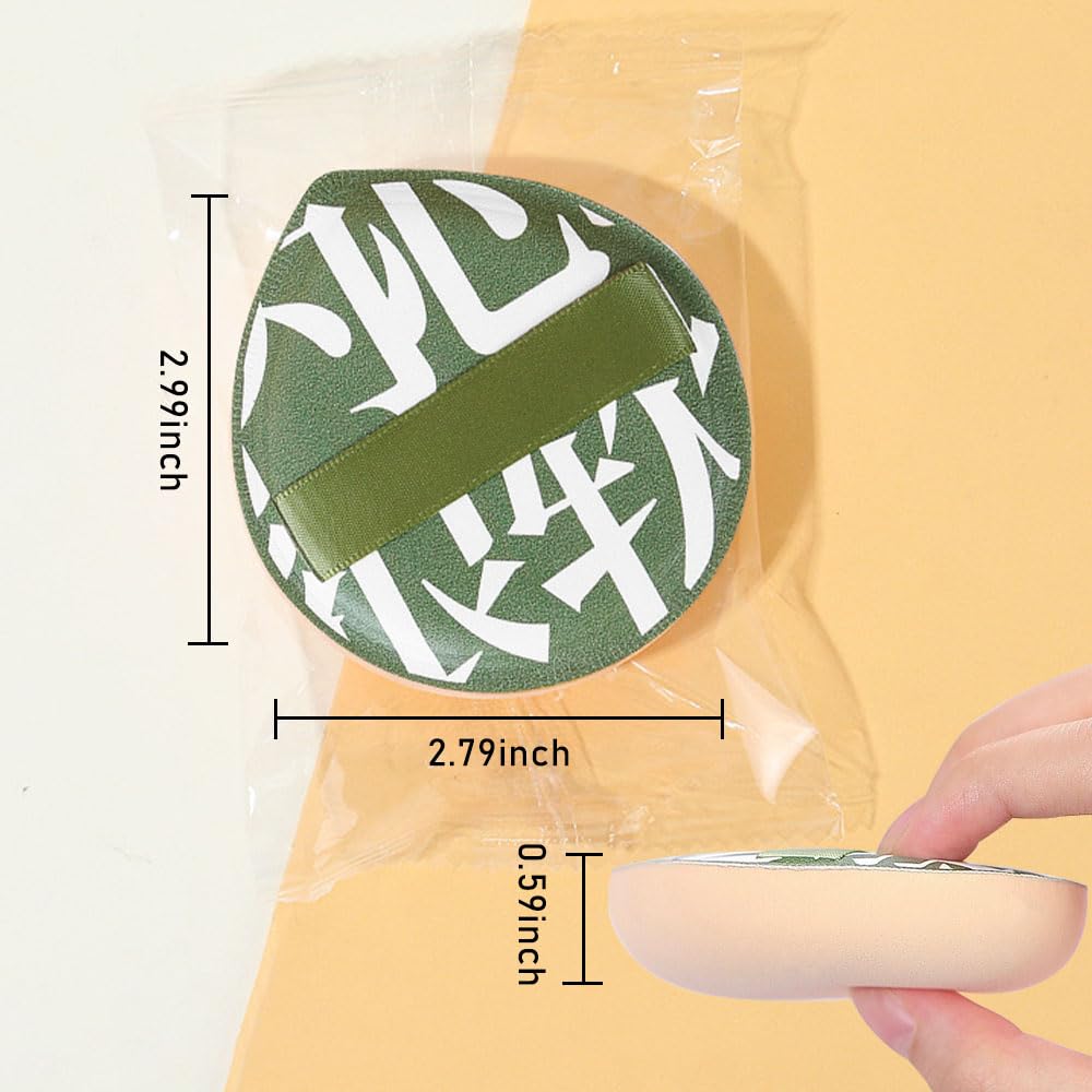 Makeup Sponge for Foundation Concealer and Powder,Latex Free Blender Sponge for Natural and Easy Makeup Soft Long Lasting Beginner-friendly,Travel Size Beauty Makeup Tools (Green XL 5 Pcs)